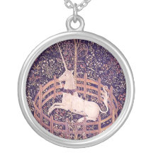 Vintage Unicorn In Captivity Tapestry Necklace