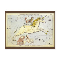Vintage Unicorn (Monoceros) Constellation Postcard