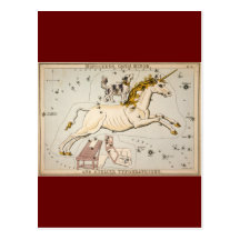 Vintage Unicorn Star Constellation  Map Post Cards