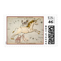 Vintage Unicorn Star Constellation Map Postage stamps