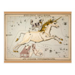 Vintage Unicorn Star Constellation  Map Postcards