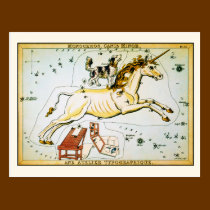 Vintage Unicorn Star Constellation Postcard postcards