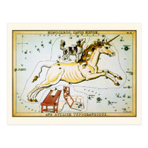 Vintage Unicorn Star Constellation Postcard