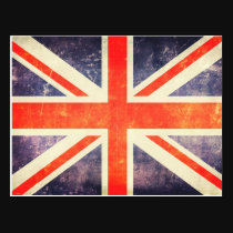 Vintage Union Jack flag postcards