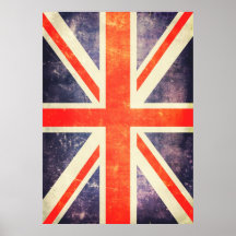 Vintage union Jack flag Print