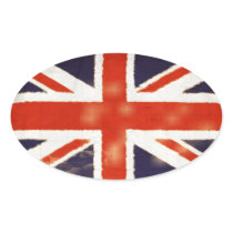 Vintage Union Jack Oval Sticker
