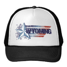 Vintage USA Flag with Star – Wyoming Trucker Hats