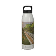 Vintage Vacation by Train, Locomotive in Country Drinking Bottles