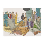 Vintage Vacation, Passengers Cruise Ship on Deck Postcard