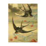 Vintage Valentine Barn Swallows With Hearts Postcard