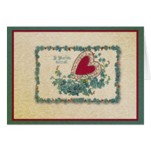Vintage Valentine Blue Greeting Card