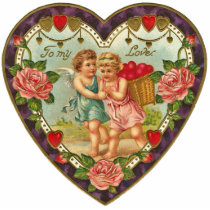 Vintage Valentine Broach Pin Photo Cut Out