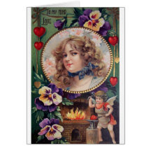 Vintage Valentine Card Reproduction Old fashioned,