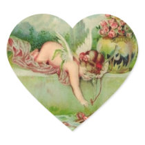 Vintage Valentine Cupid Heart Stickers
