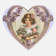 Vintage Valentine Heart Heart Stickers