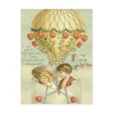 Vintage Valentine Hot Air Balloon postcards