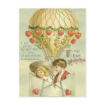 Vintage Valentine Hot Air Balloon postcards