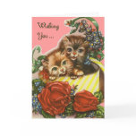 Vintage Valentine Kitties Greeting Card