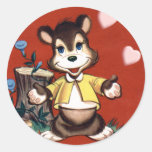 Vintage Valentine Love Bear Stickers