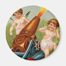 Vintage Valentine with Heart Cannon Magnet