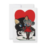 Vintage Valentine's Day, Cat and Mouse Game invitations