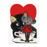 Vintage Valentine's Day, Cat and Mouse Game postcards
