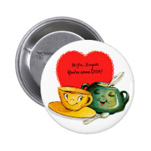 Vintage Valentine's Day Greeting Button