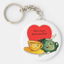 Vintage Valentine's Day Greeting Keychain