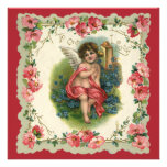 Vintage Valentine's Day, Victorian Angel on Phone Personalized Invitations