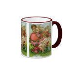 Vintage Valentines Day Victorian Angels Heart Rose Coffee Mugs