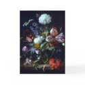 Vintage Vase of Flowers by de Heem Card