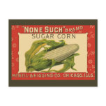 Vintage Vegetable Label, None Such Sugar Corn Post Card