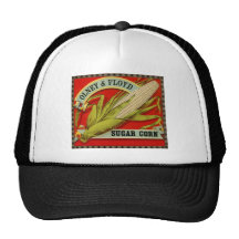Vintage Vegetable Label; Olney & Floyd Sugar Corn Mesh Hats