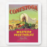 Vintage Vegetables Food Product Label Mouse Mat