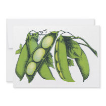 Vintage Vegetables; Lima Beans Personalized Announcement