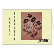 Vintage Velvet Poppies Greeting Card