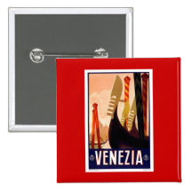 Vintage Venezia Pinback Buttons
