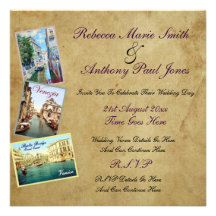 Vintage Venice Wedding Invitations