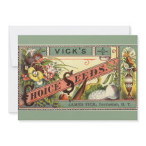 Vintage Vick's Choice Seeds Packet Label Art Personalized Invitation