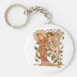 Vintage Victorian Art, Rose; Queen of the Garden Key Chains