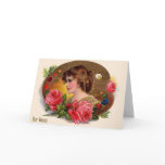 Vintage Victorian Best Wishes Greeting Card