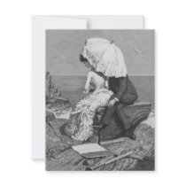 Vintage Victorian Black and White Romance Personalized Announcement