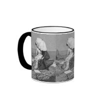 Vintage Victorian Black and White Romance Coffee Mugs