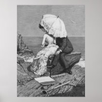 Vintage Victorian Black and White Romance Posters