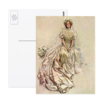 Vintage Victorian Bridal Portrait Postcard