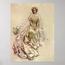 Vintage Victorian Bridal Portrait Posters