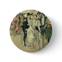 Vintage Victorian Bride and Groom on a Bike Pinback Buttons