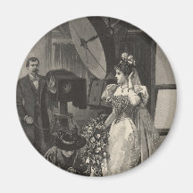 Vintage Victorian Bride, Bridal Portrait Fridge Magnets