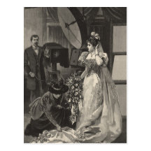Vintage Victorian Bride, Bridal Portrait Post Card