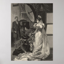 Vintage Victorian Bride, Bridal Portrait Print
